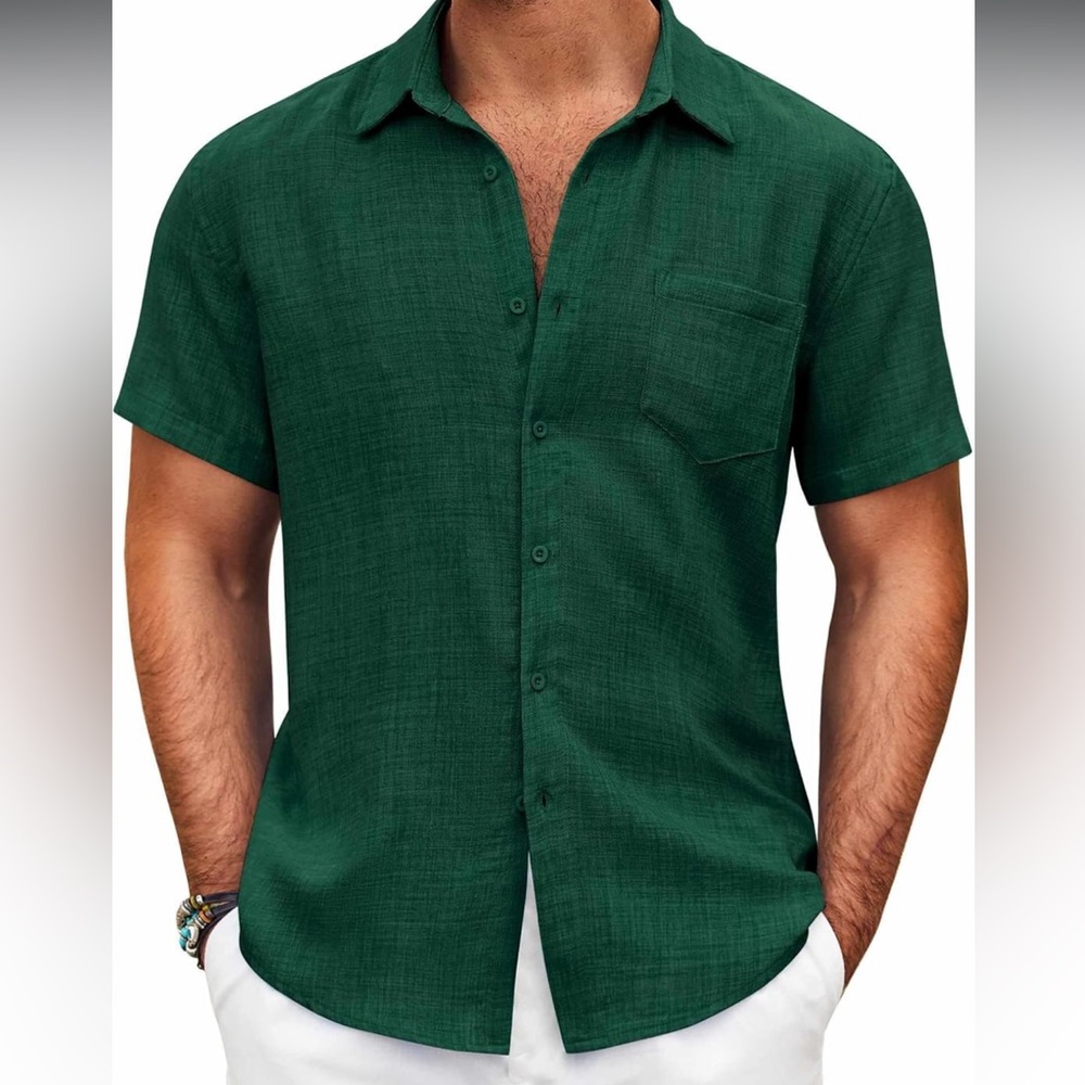 Men's Classic Forest Green Button Down Shirt